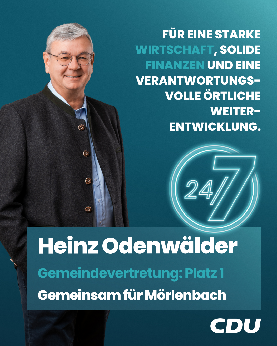 Gemeindevertretung Mörlenbach Listenplatz 1 - Heinz Odenwälder