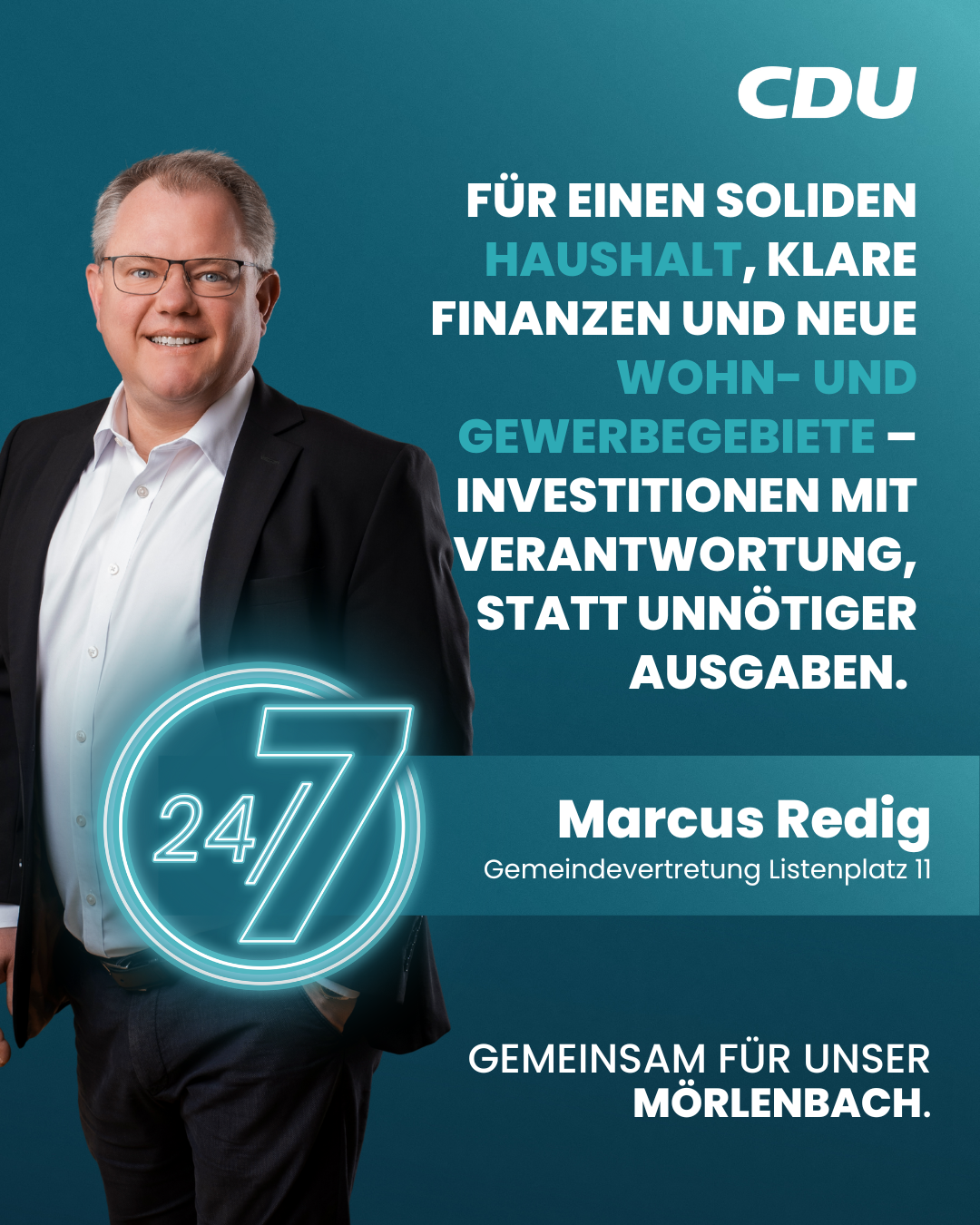 Gemeindevertretung Mörlenbach Listenplatz 11 - Marcus Redig