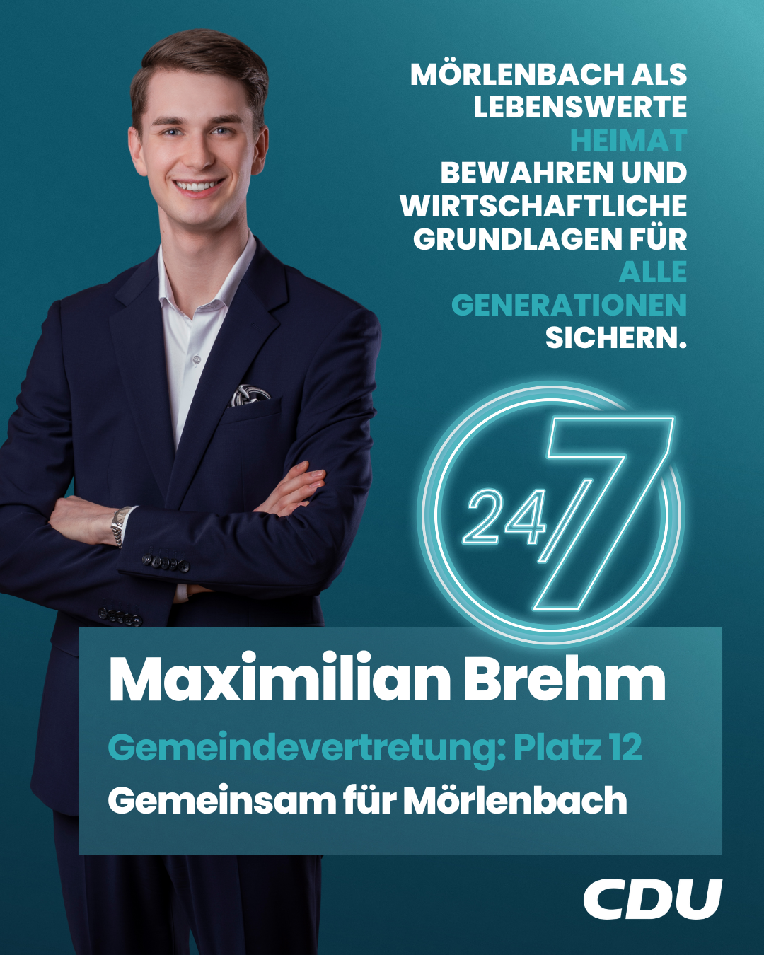 Gemeindevertretung Mörlenbach Listenplatz 12 - Maximilian Brehm