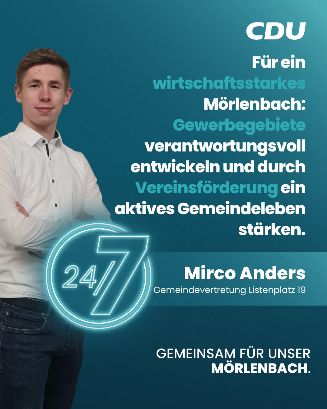 Gemeindevertretung Mörlenbach Listenplatz 19 - Mirco Anders
