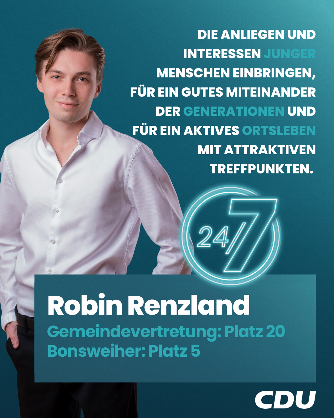Gemeindevertretung Mörlenbach Listenplatz 20 - Robin Renzland