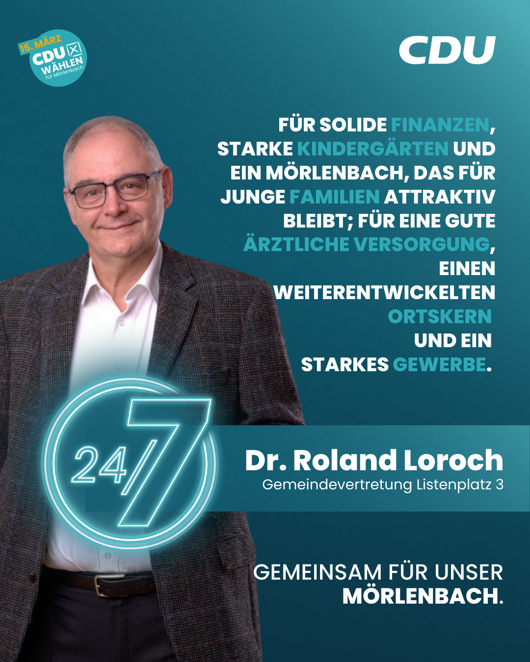 Gemeindevertretung Mörlenbach Listenplatz 3 - Dr. Roland Loroch