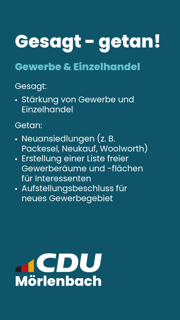 Mörlenbach Gewerbe und Einzelhandel