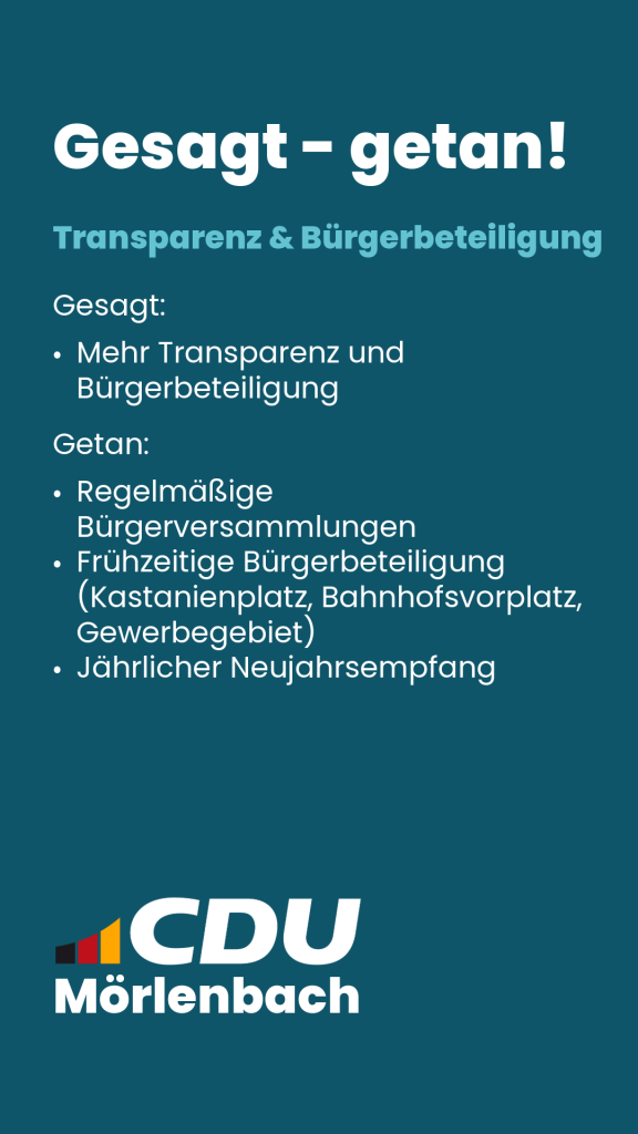 Mörlenbach Transparenz und Bürgerbeiteiligung